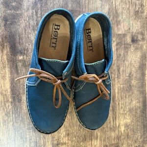 Born Blue and Brown Flats Moccasin-Style